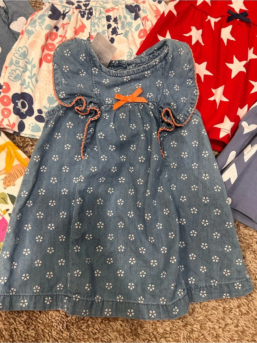 Girls Mixed Dress and Top Bundle 0-3 month girls clothing lot of 7
